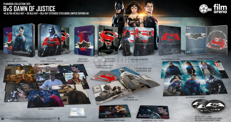 FAC #152 BATMAN v SUPERMAN: Dawn of Justice FULLSLIP XL + Lenticular 3D  Magnet EDITION 1 Steelbook™ Extended cut Limited Collector's Edition -  numbered (4K Ultra HD + Blu-ray 3D + Blu-ray)
