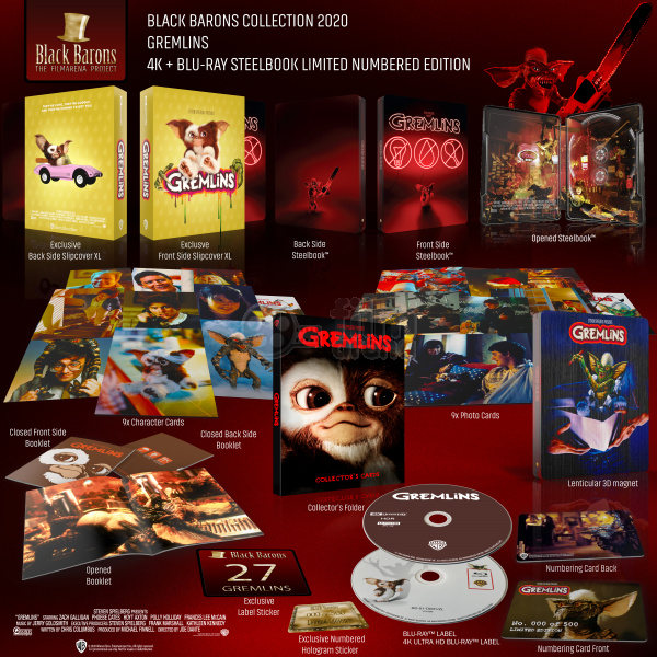 BLACK BARONS #27 GREMLINS FullSlip XL + Lenticular 3D Magnet Steelbook™  Limited Collector's Edition - numbered (4K Ultra HD + Blu-ray)